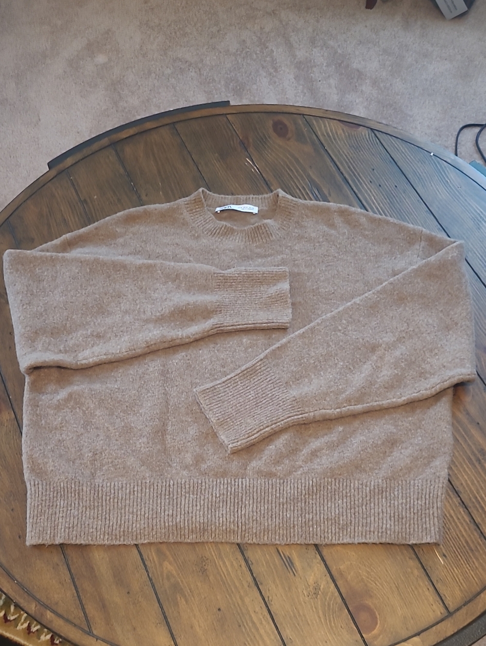 Zara Brown Crewneck Sweater